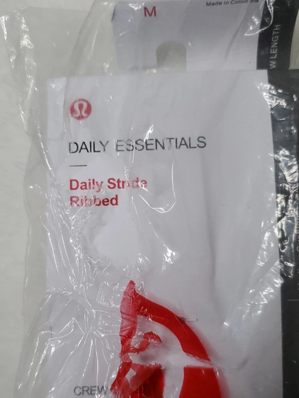 lululemon athletica White Crew Socks with Black Stripes